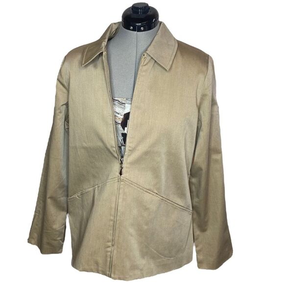 NWT Dialogue tan zip up jacket size 8 - Picture 3 of 7